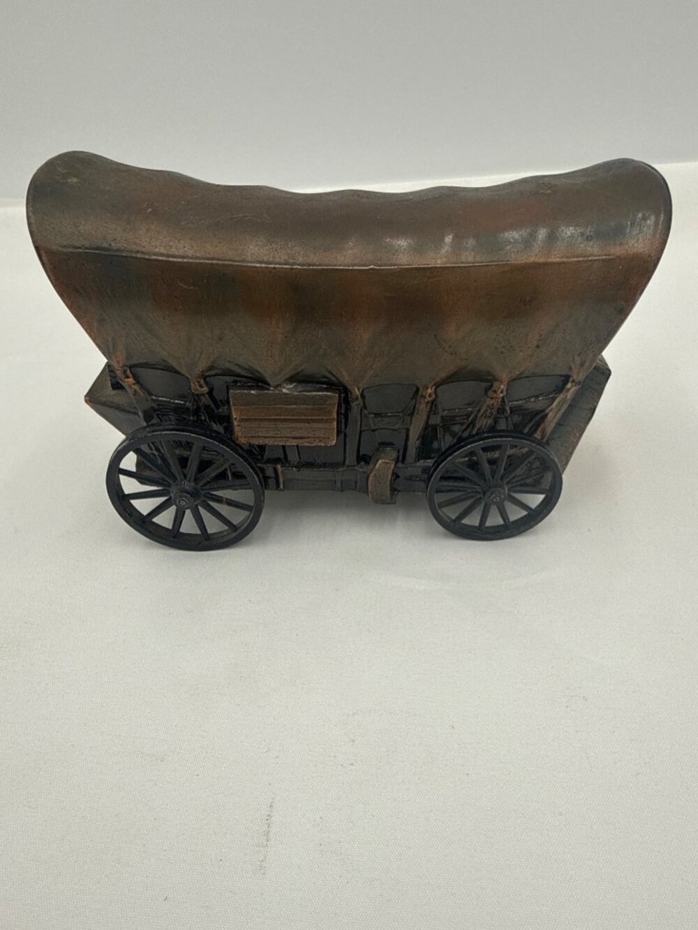 Vtg Banthrico Covered Wagon Coin Bank Metal First National Bank North Platte NE